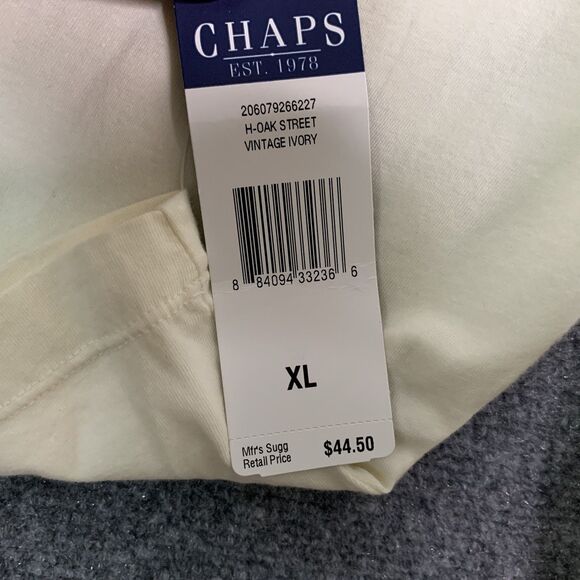 Chaps NWT Knit Top Women XL Ruffle Deep V-Neck Pullover Ivory 3/4 Sleeve - Picture 13 of 13